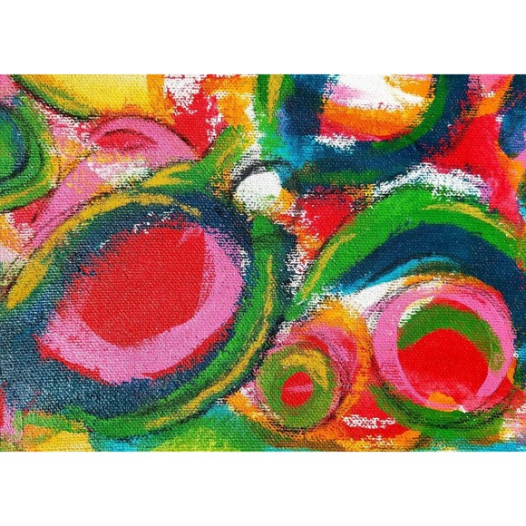 Original, Acrylic Abstract Painting on Raw, Unstretched Canvas. - Picture 3 of 3